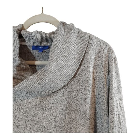 Apt. 9 Soft Longline Cowl Neck Fuzzy Jersey Sweater in Gray Cozy Women's 2X - Picture 5 of 8